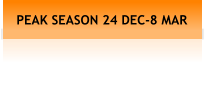 PEAK SEASON 24 DEC-8 MAR