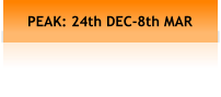 PEAK: 24th DEC-8th MAR